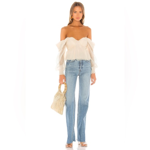 House of Harlow 1960 x Revolve Burna Blouse size XS off shoulder chiffon - Picture 8 of 8